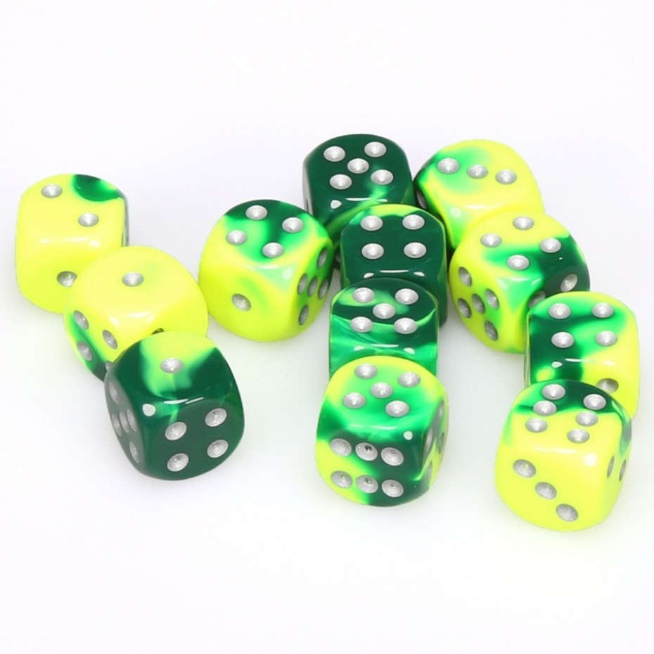 CHESSEX: Gemini Green-Yellow/Silver