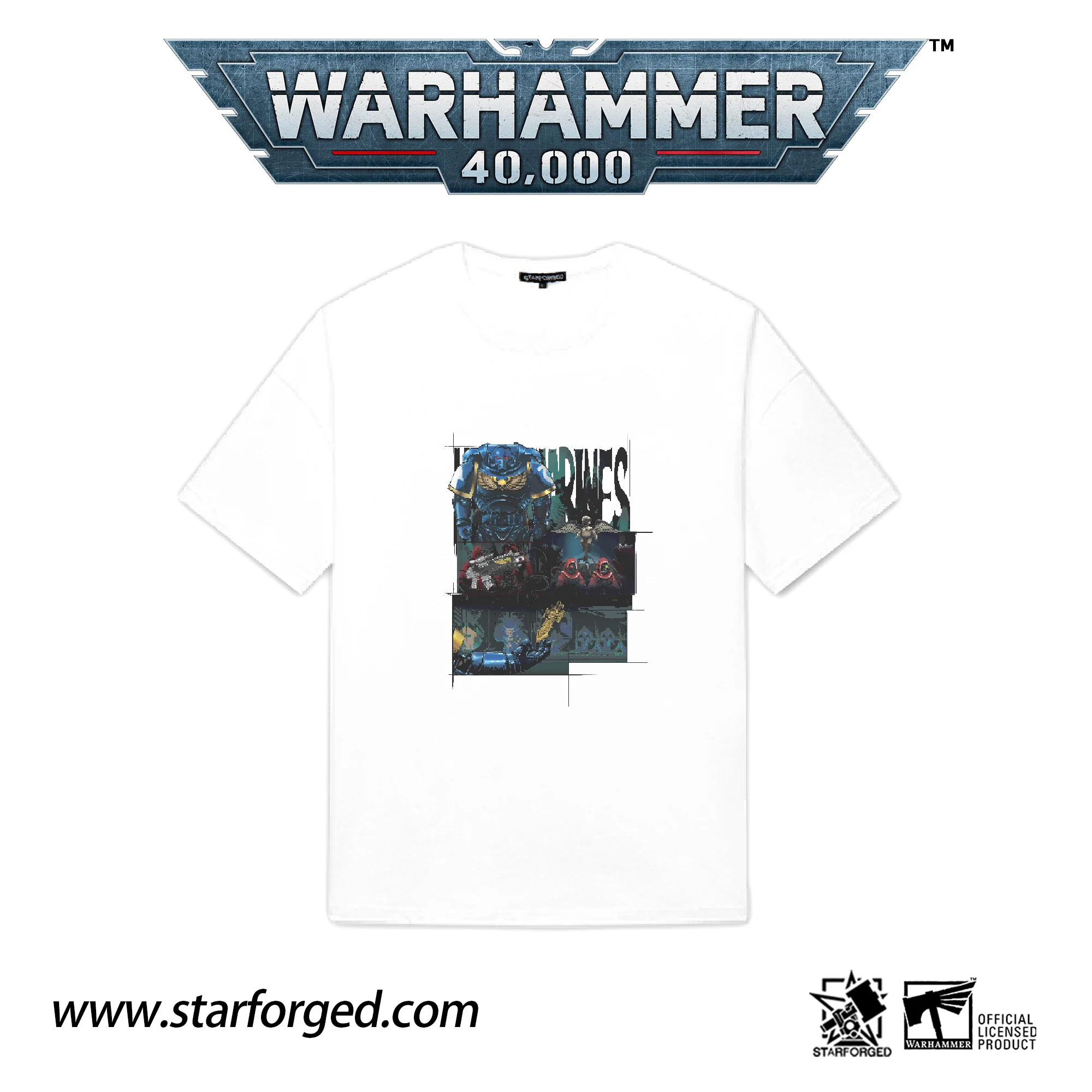 {STARFORGED} Warhammer 40K T-Shirt Space Marine Armour Ritual Themed Men's TShirt (S)