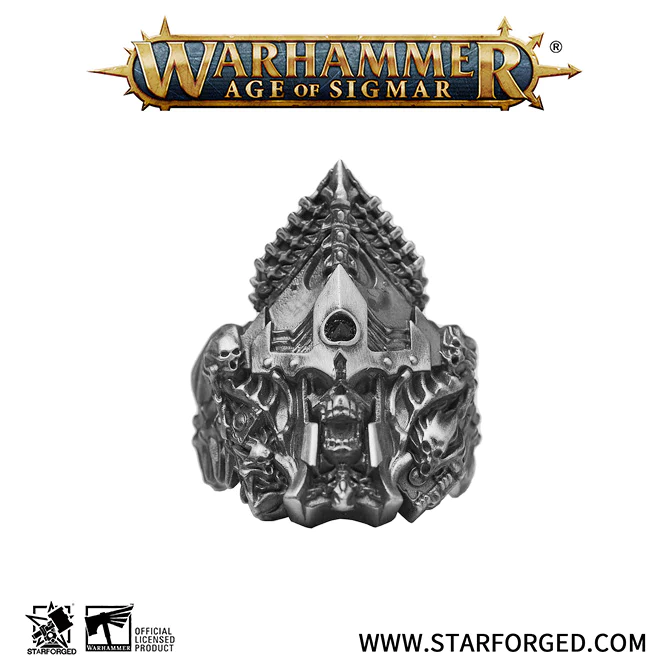 [STARFORGED] Warhammer Age of Sigmar Supreme Sigil of the Undead Silver Ring Nagash