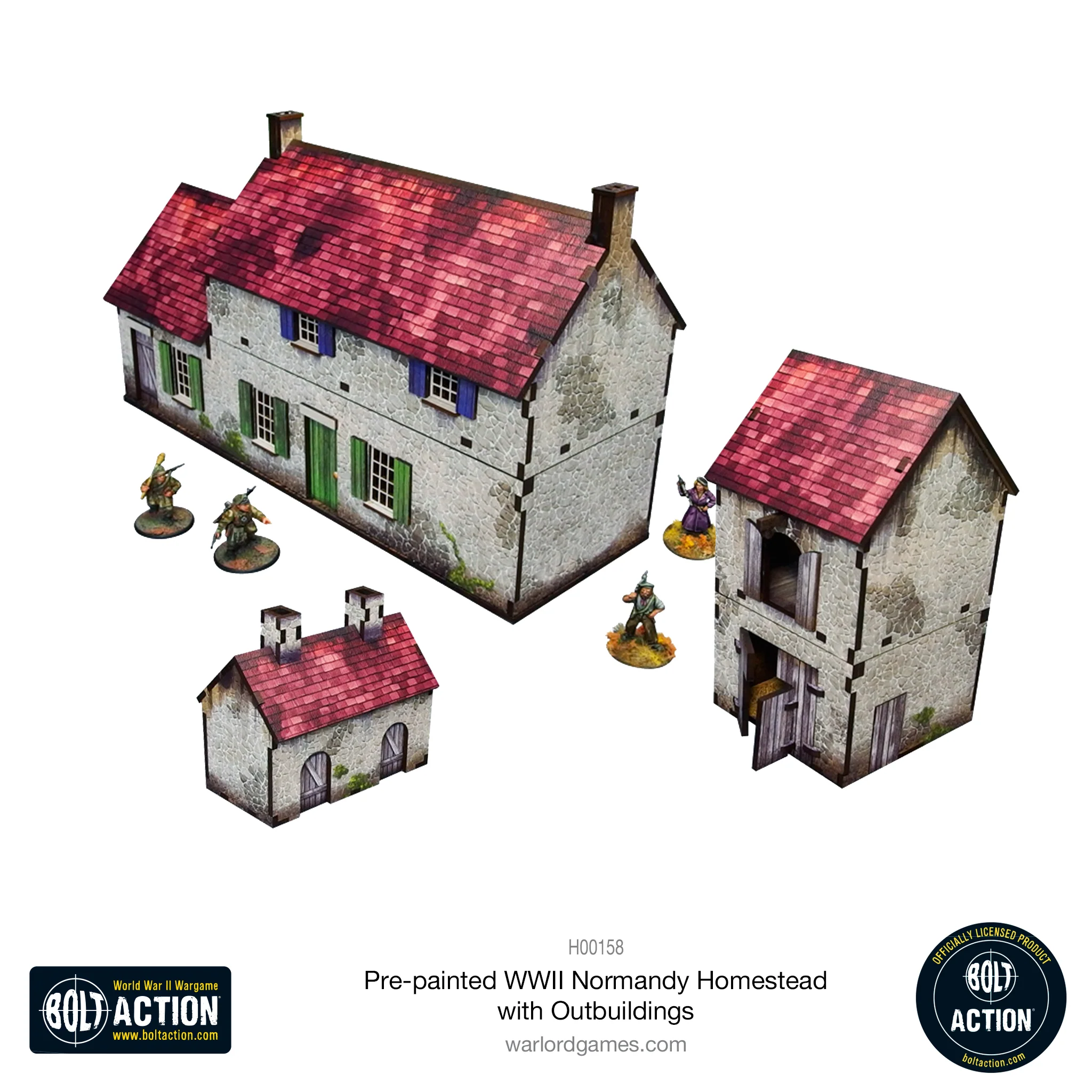 Bolt Action: Pre-painted WWII Normandy Homestead with Outbuildings-1711115668-8OeEN.webp
