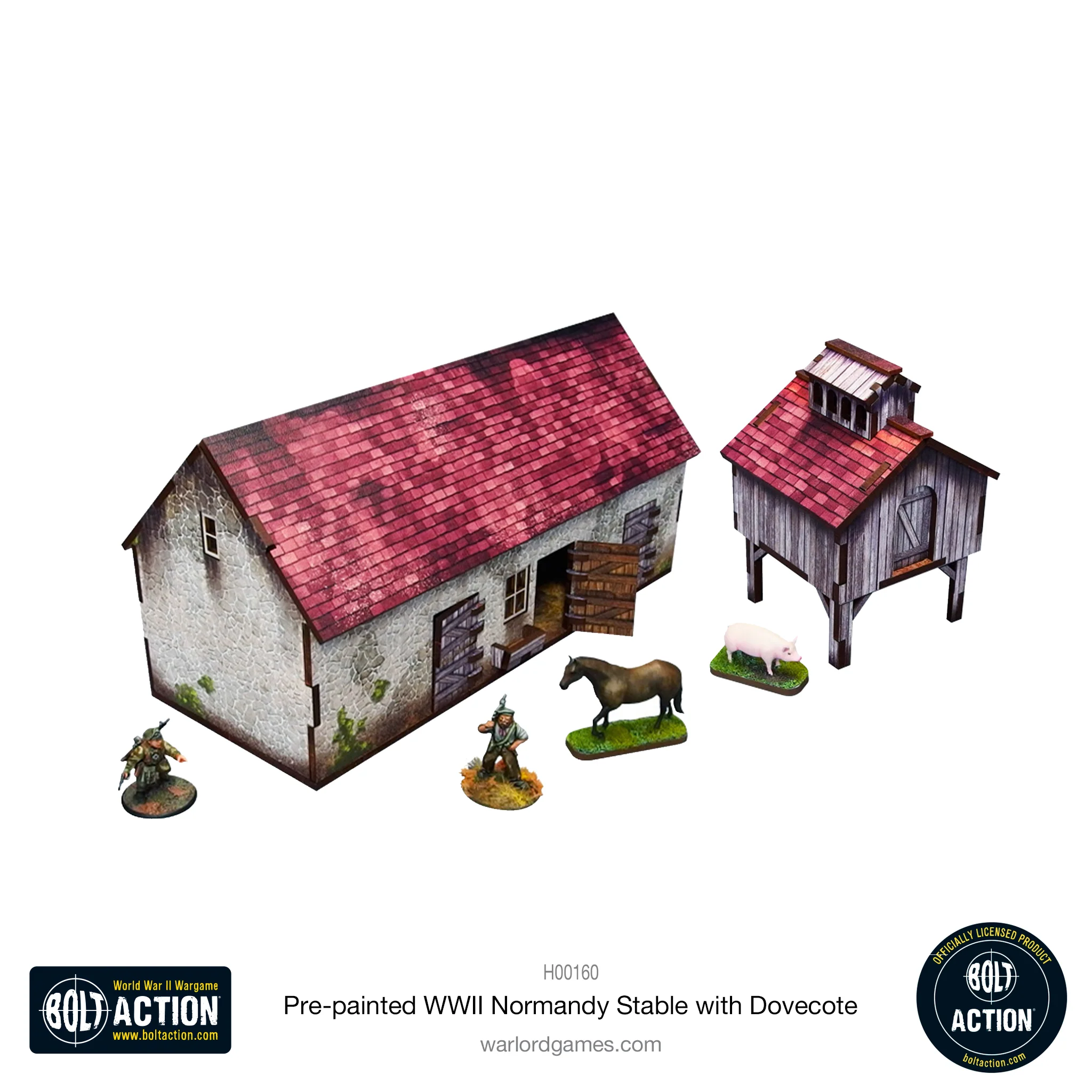 Bolt Action: Pre-Painted WWII Normandy Stable With Dovecote-1711116371-h3jsV.webp