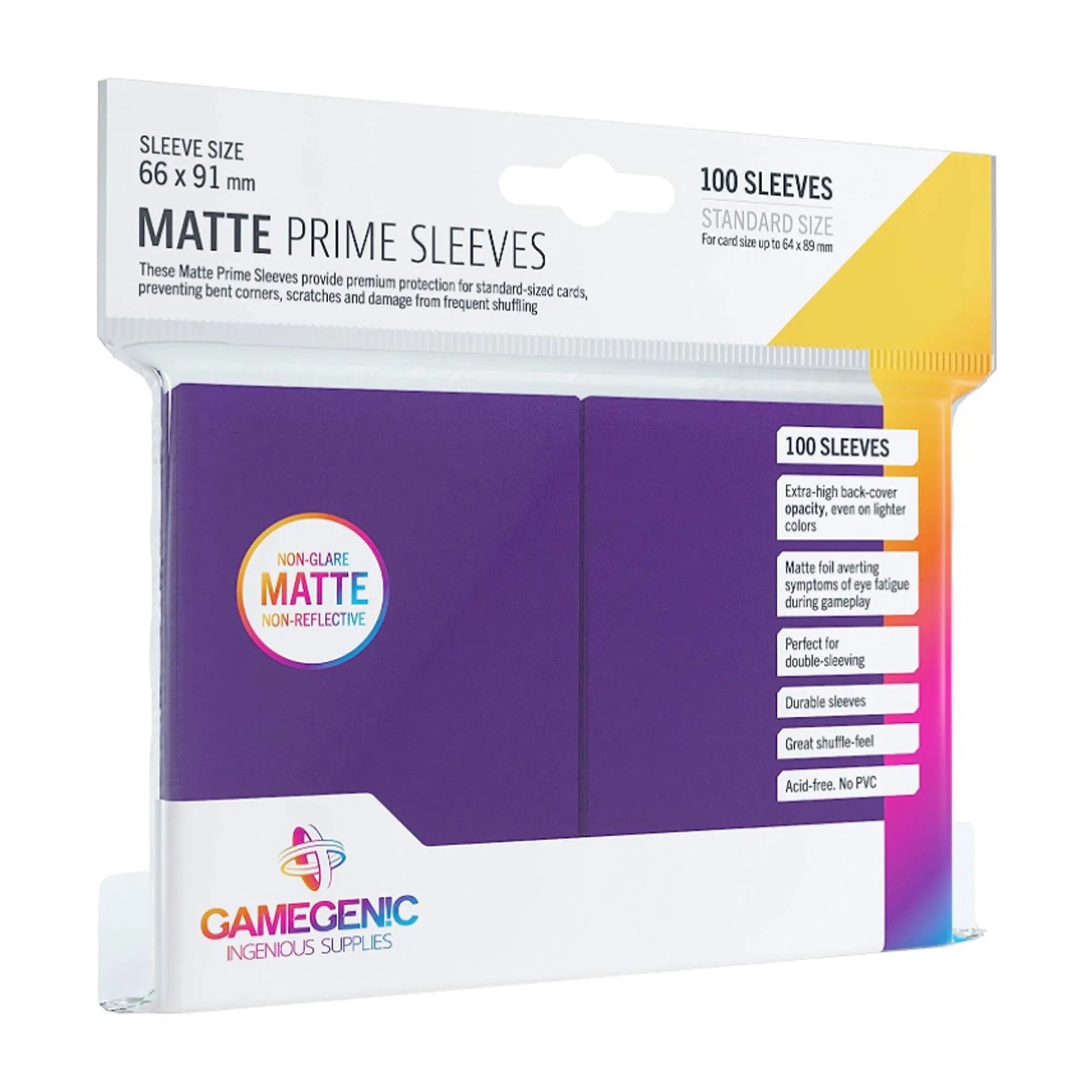 Gamegenic Matte Prime Sleeves - Standard Size (100) - Purple