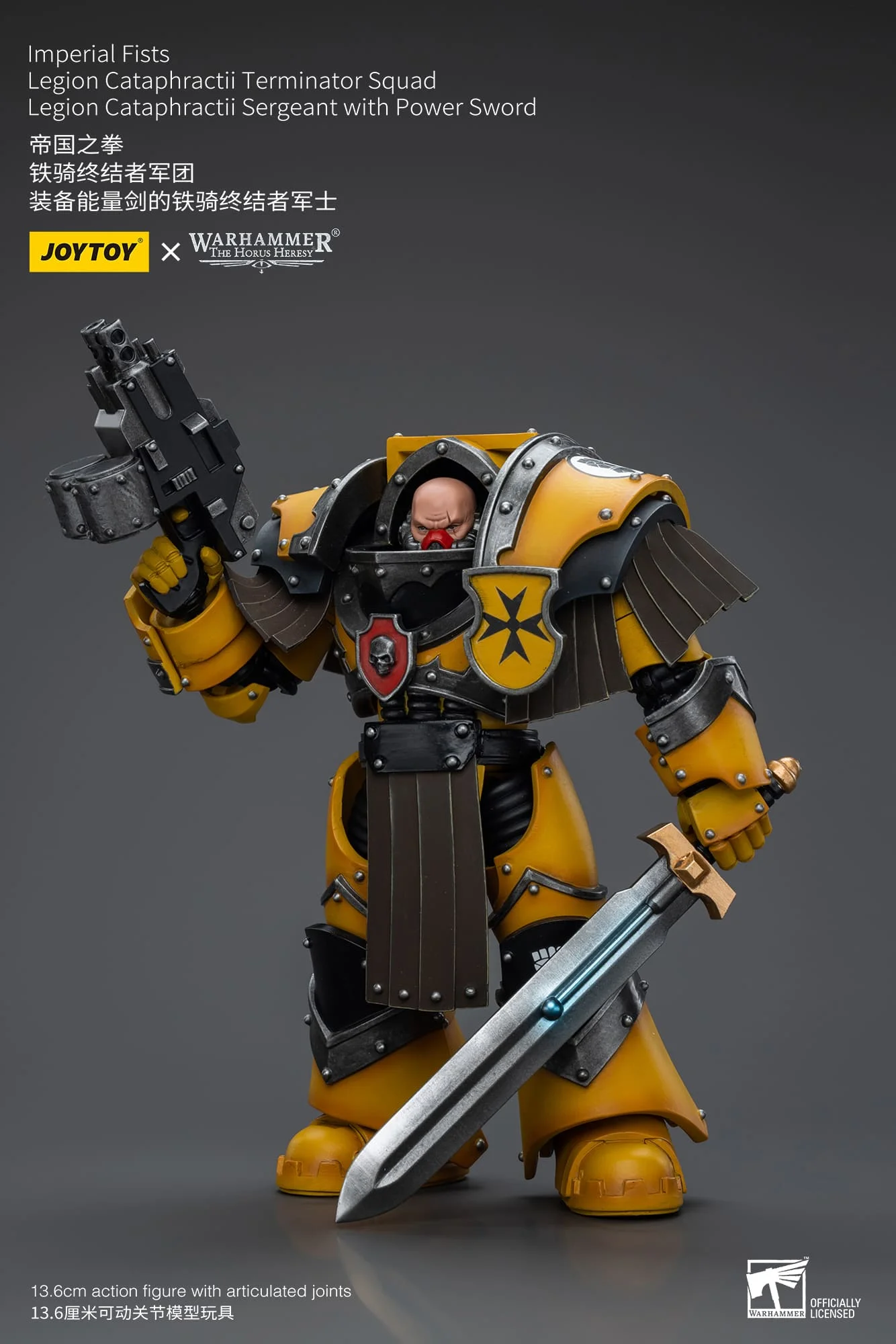 [JOYTOY] Imperial Fists Legion Cataphractii Terminator Squad Legion Cataphractii Sergeant with Power Sword JT9374-1717847603-N4Ona.webp