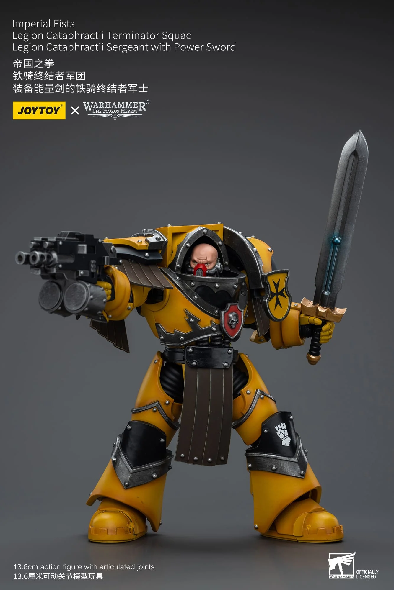 [JOYTOY] Imperial Fists Legion Cataphractii Terminator Squad Legion Cataphractii Sergeant with Power Sword JT9374-1717847605-shQyR.webp