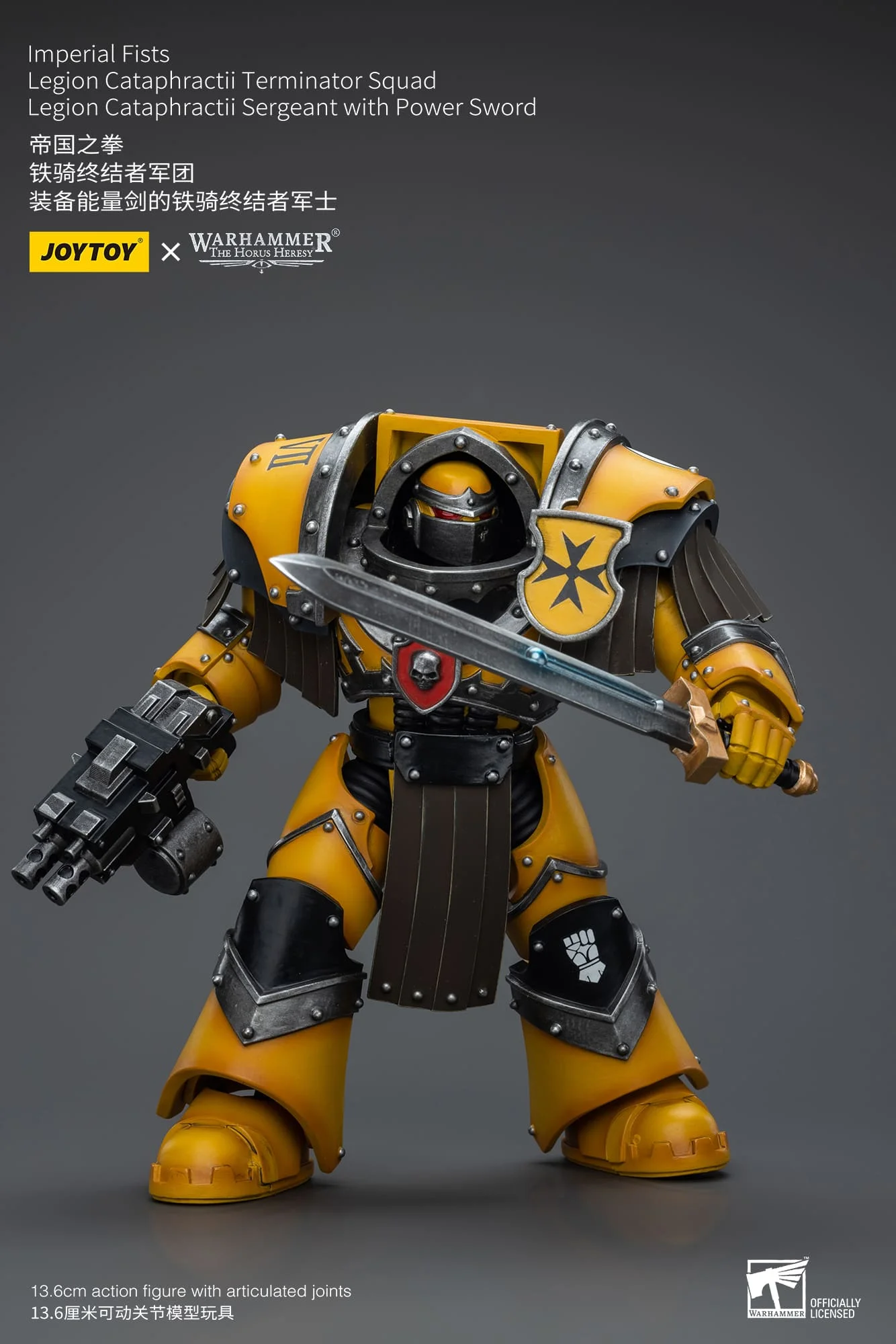 [JOYTOY] Imperial Fists Legion Cataphractii Terminator Squad Legion Cataphractii Sergeant with Power Sword JT9374-1717847606-wUBaS.webp