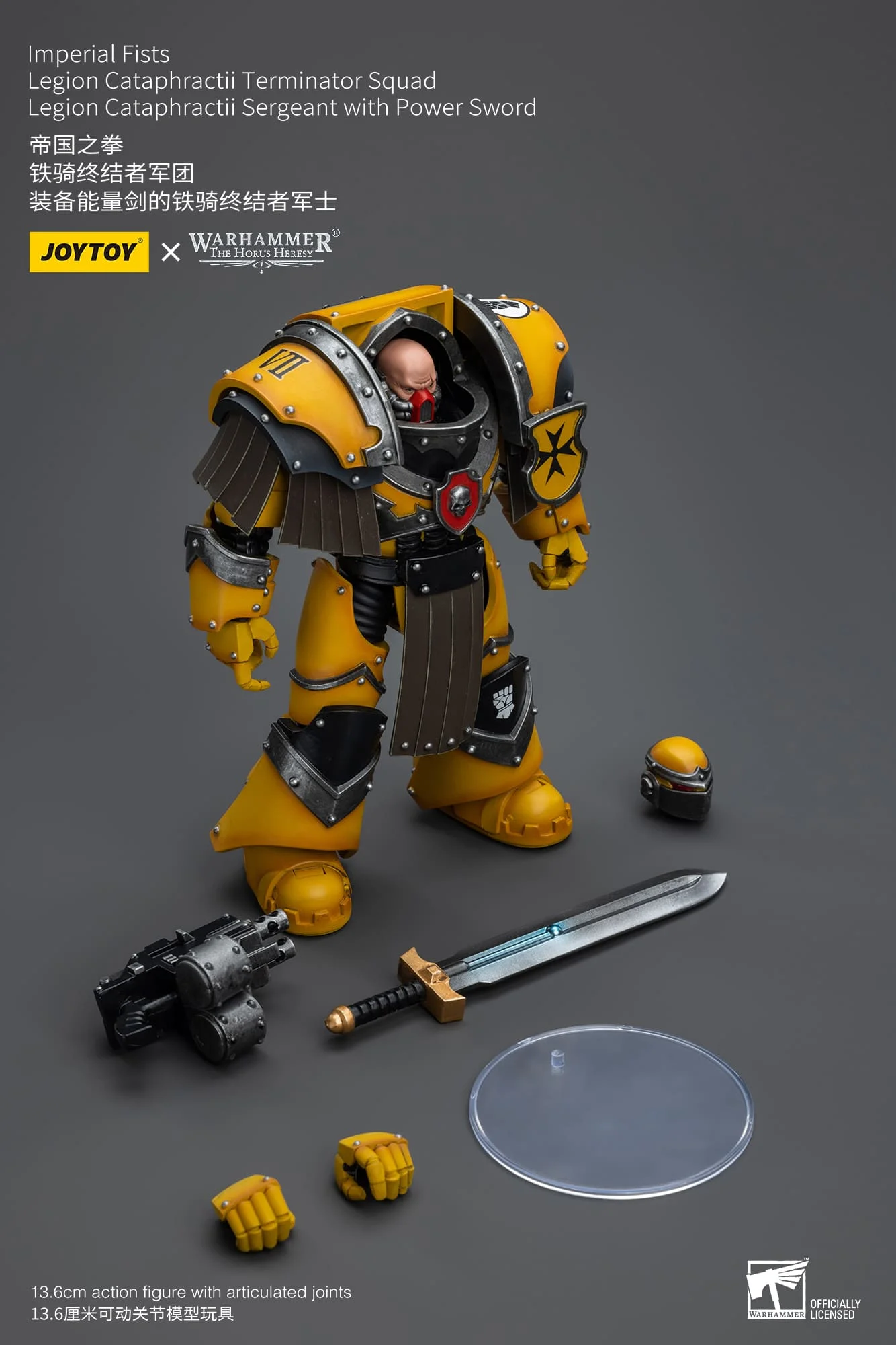 [JOYTOY] Imperial Fists Legion Cataphractii Terminator Squad Legion Cataphractii Sergeant with Power Sword JT9374-1717847610-sj56q.webp