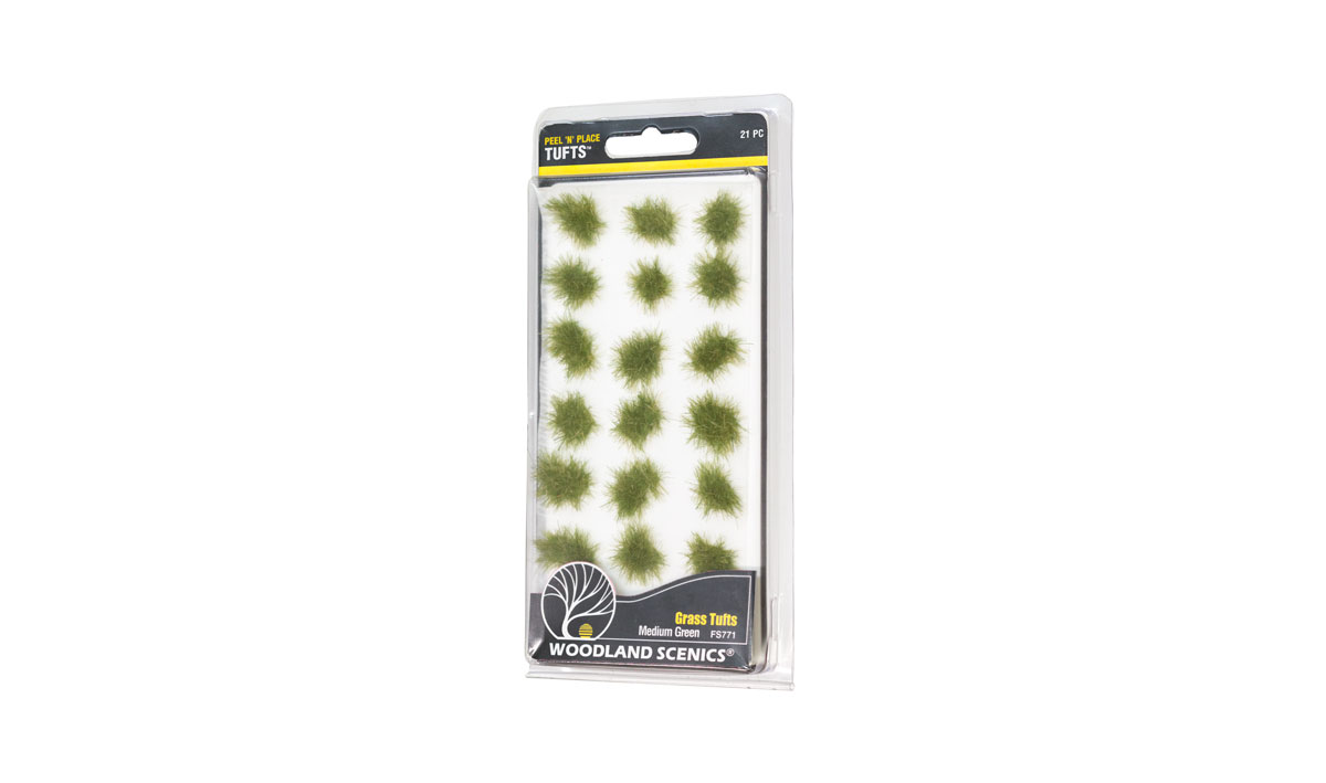 (WOODLAND SCENICS) MEDIUM GREEN GRASS TUFTS FS771