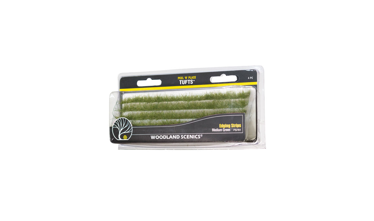 (WOODLAND SCENICS) MEDIUM GREEN EDGING STRIPS FS781