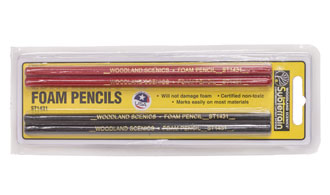 (WOODLAND SCENICS) FOAM PENCILS (2 RED/2 BLACK) ST1431