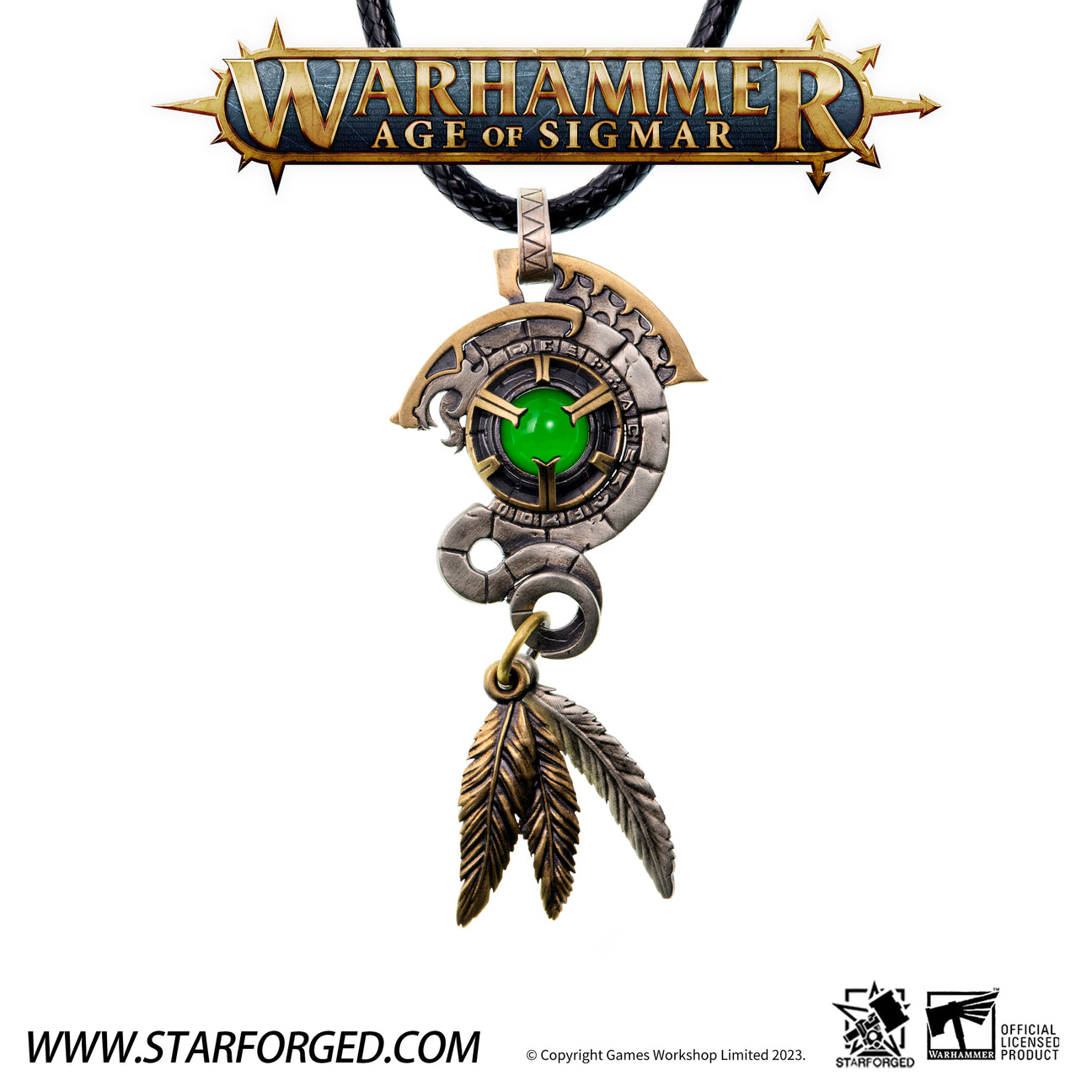 (STARFORGED) Seraphon Astrolith Necklace Copper (leather chain)