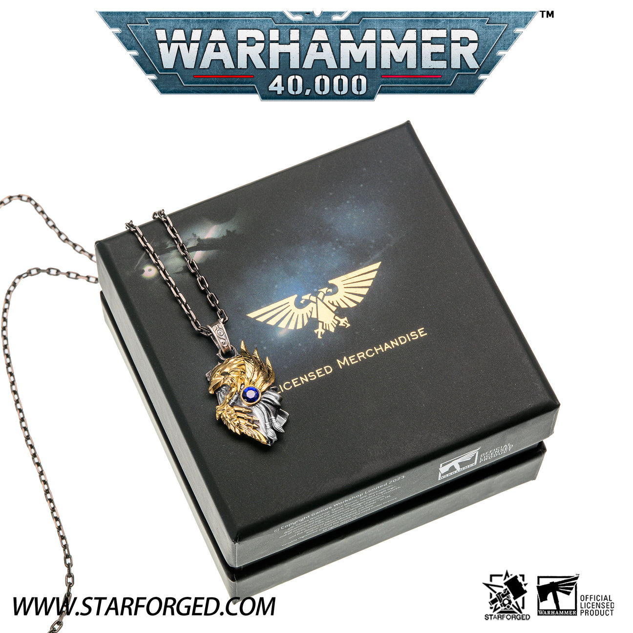 (STARFORGED) The Throne Watcher's Shield Gold (stainless steel chain)