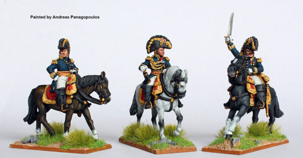 (PERRY MINIATURES) FN97 Imperial Guard Commanders mounted (General de Division Friant commander of the Grenadiers a Pied, General de Division Duhesme commander of the Young Guard and General de Division Desvaux de Saint Maurice commander of the reserve Ar