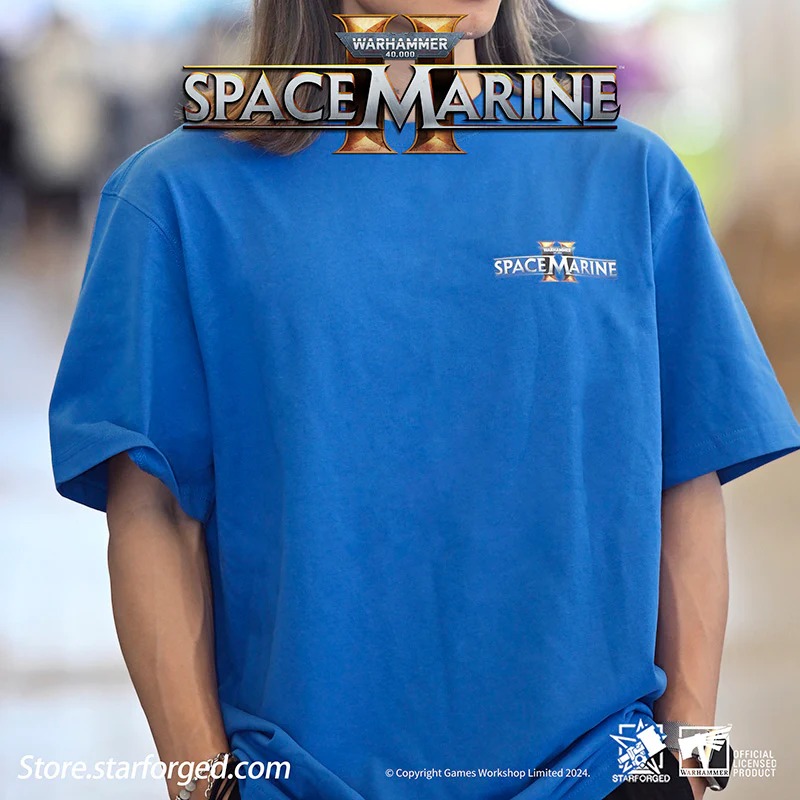 (STARFORGED) Space Marines 2 Themed Men's & Women Short Sleeve Blue Tshirt-1752494342-y8tUi.jpg