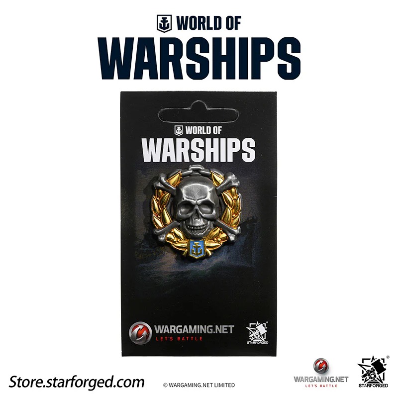 (STARFORGED) World of Warships Achievements Commemorative Pin Brooch Badge -  Jolly Roger: Gold.-1754138863-N34a0.jpg