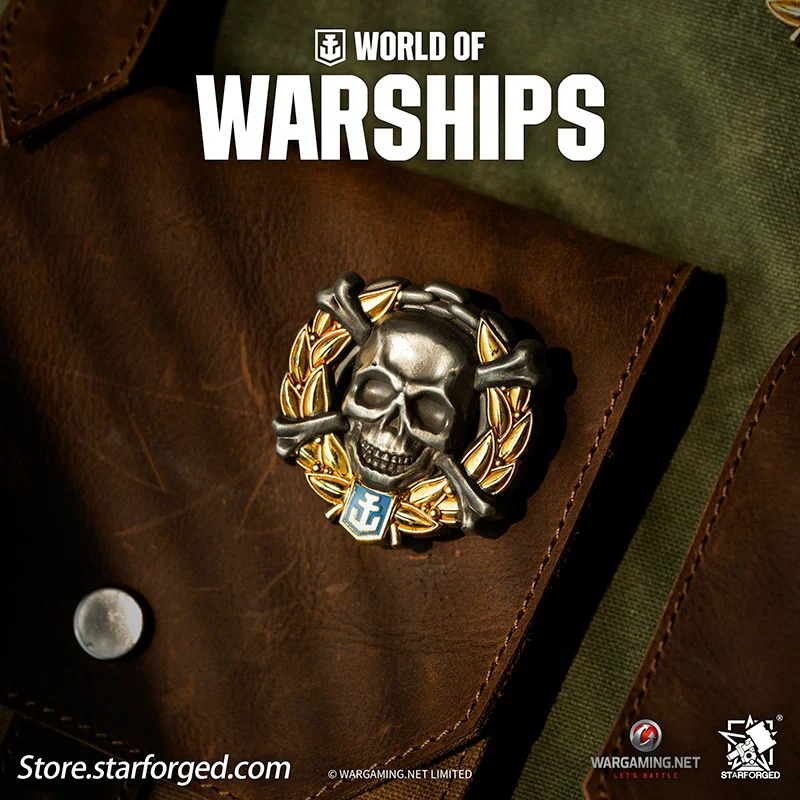 (STARFORGED) World of Warships Achievements Commemorative Pin Brooch Badge -  Jolly Roger: Gold.-1754138864-f4qix.jpg