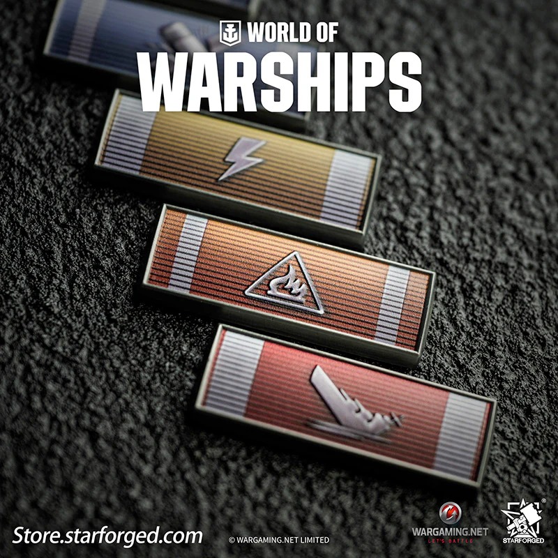 (STARFORGED) World of Warships Commendation Ribbon Game Damage Tokens Fridge Magnets & Pin Brooch -  Destroyed-1754140026-bQMXJ.jpg