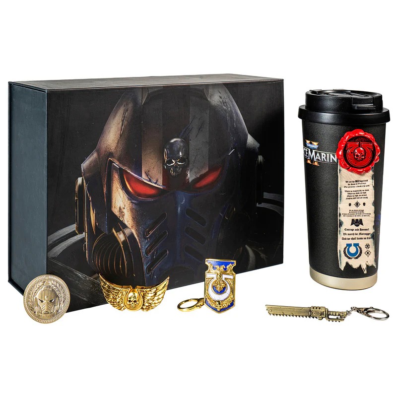 (STARFORGED) Warhammer 40K Space Marine II Gift Set Ultramarine Keychain & Water Bottle Brooch Set Limited Edition-1754160464-ClDf8.jpg