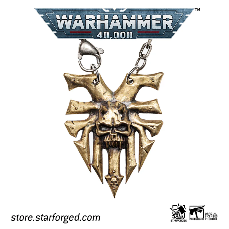 (STARFORGED) Ka'Bandha Khorne Chaos Demon Men's Copper Necklace Warhammer 40K Blood Angel Killer Pendant