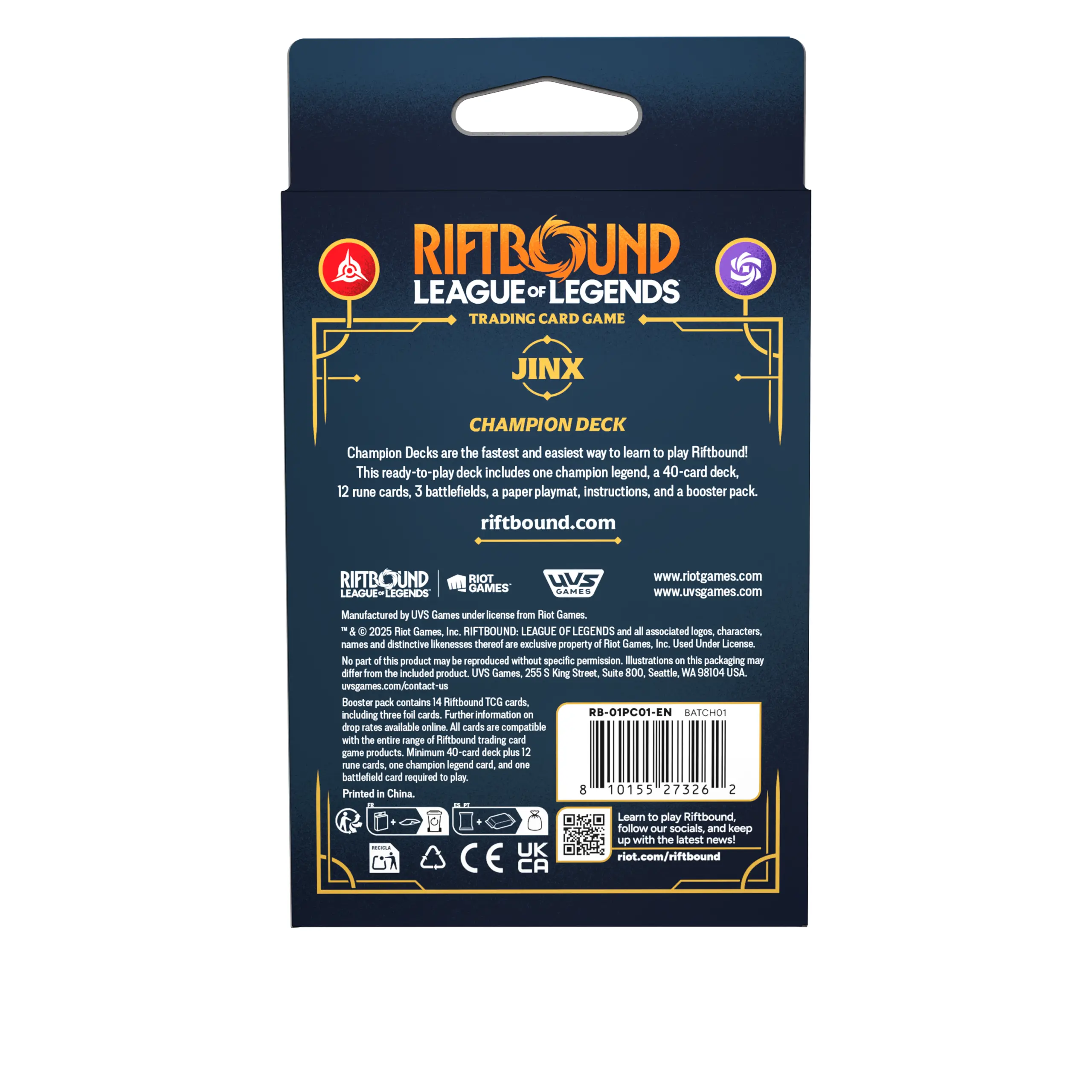 Riftbound: League of Legends TCG Origins Champion Deck: Jinx-1778257152-wgx9P.webp