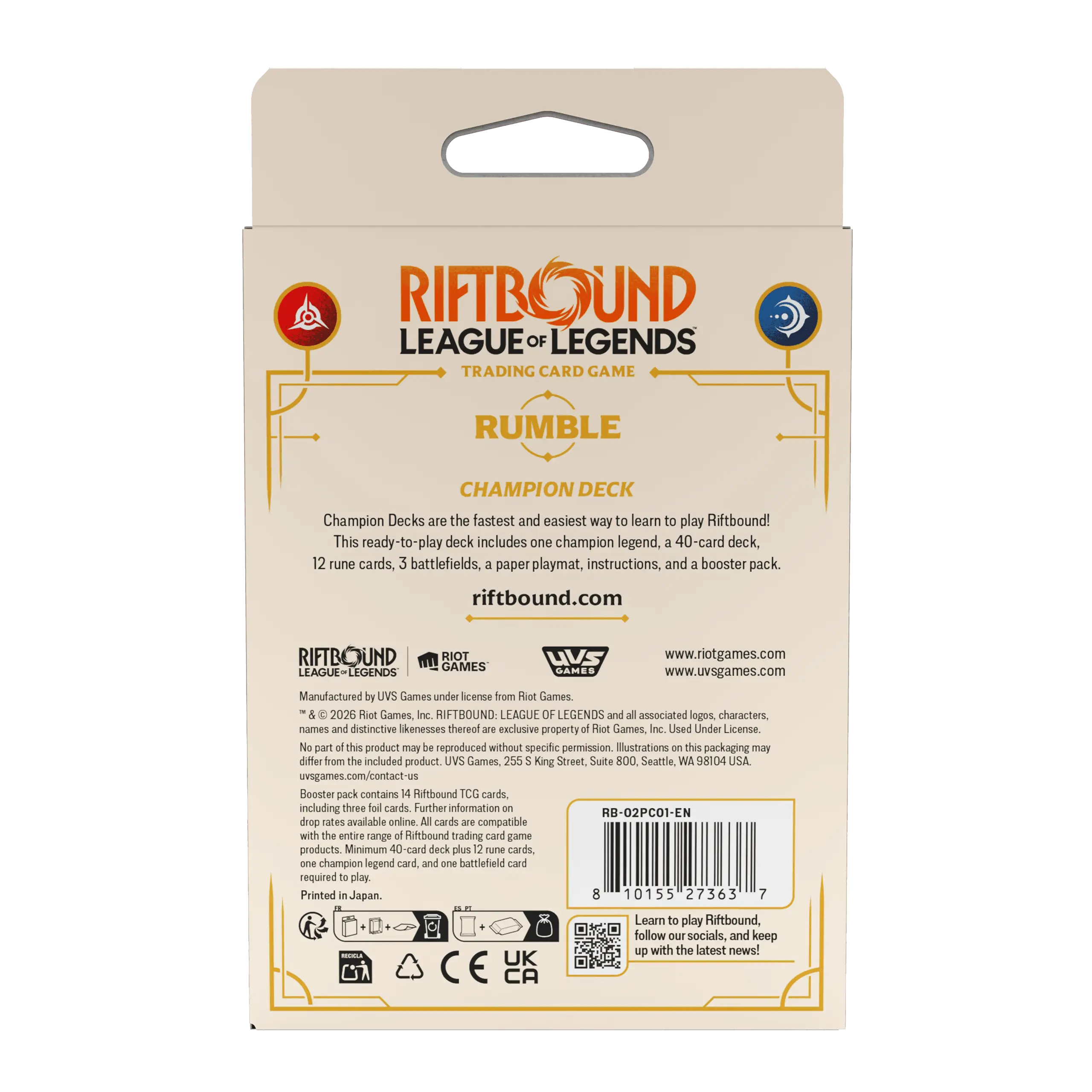 Riftbound: League of Legends TCG Spiritforged Champion Deck: Rumble-1778258119-e79FX.webp