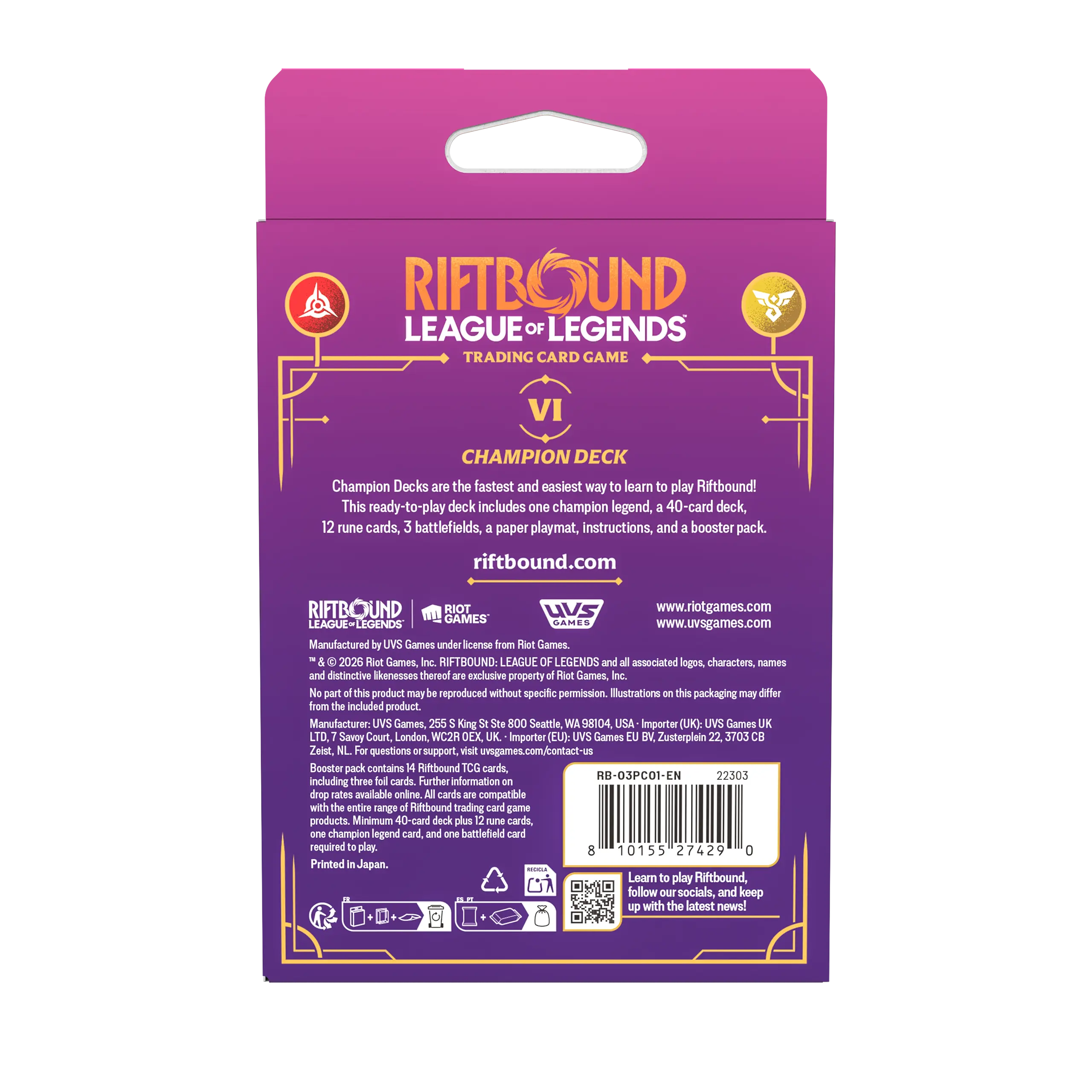 Riftbound: League of Legends TCG Unleashed Champion Deck Vi Display-1779878236-HNR8l.webp