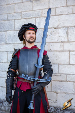 (Epic Armoury) Foam: Landsknecht Flamberge - Steel/Black - 150cm-1779903441-mc97p.webp
